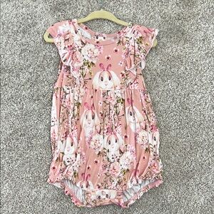 Posh Peanut Pink Floral Baby Babs Bunny Outfit Onsie
